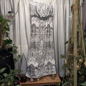 Black and White Floral Maxi Dress